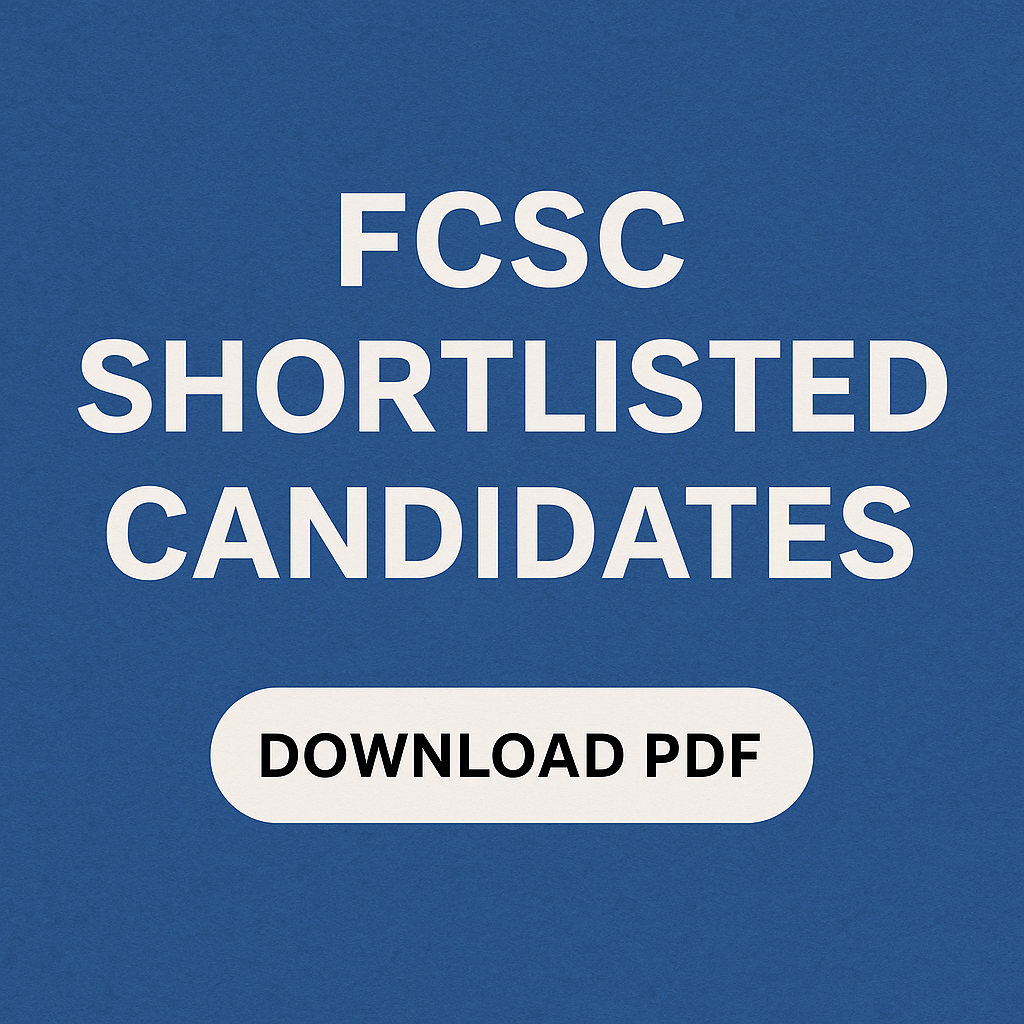 FCSC Shortlisted Candidates PDF