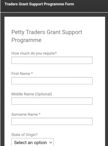 Petty Traders Grant Portal